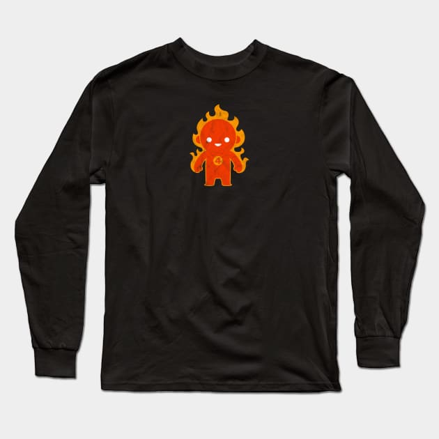 Kawaii Human Torch Long Sleeve T-Shirt by gabradoodle